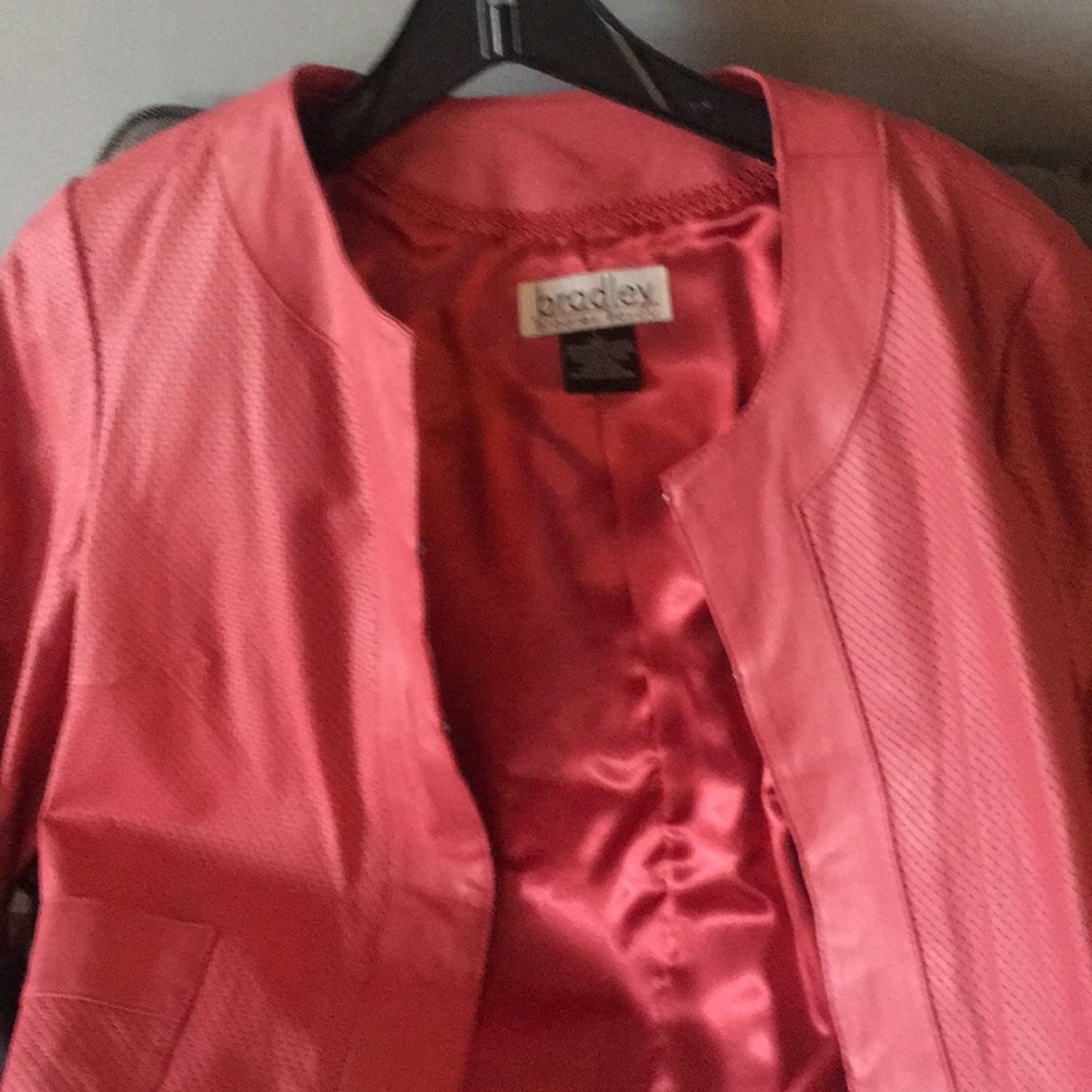 Pink leather jacket